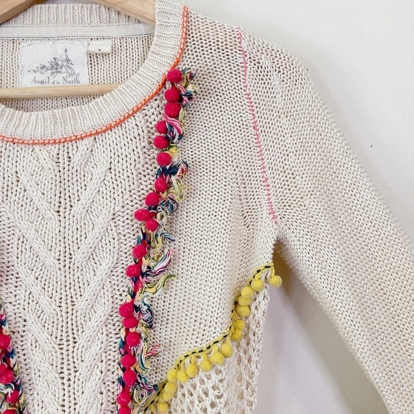 Anthropologie Angel of the North Pom  Pom Sweater - Picture 7 of 11